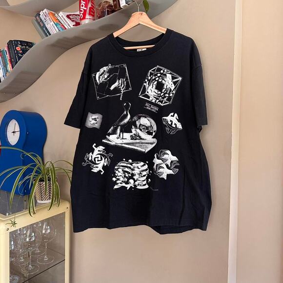 Vintage 1990s MC Escher AOP Art Shirt